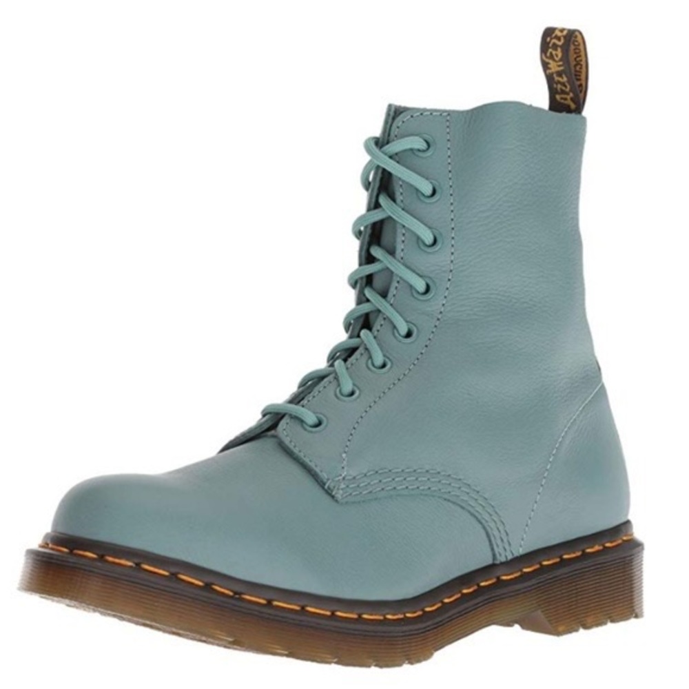 Dr Martens 1460 Pascal Virginia Leather Boots in Pale Teal Size 5 US